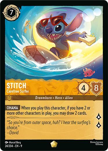 Stitch - Carefree Surfer Legendary Fabled 24/204 NM (Back)