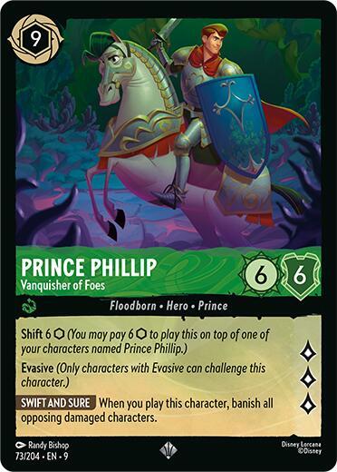 Prince Phillip - Vanquisher of Foes Super Rare Fabled 73/204 NM (Back)