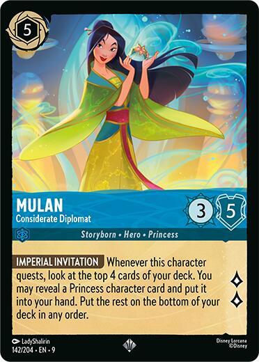 Mulan - Considerate Diplomat Super Rare Fabled 142/204 NM (Back)