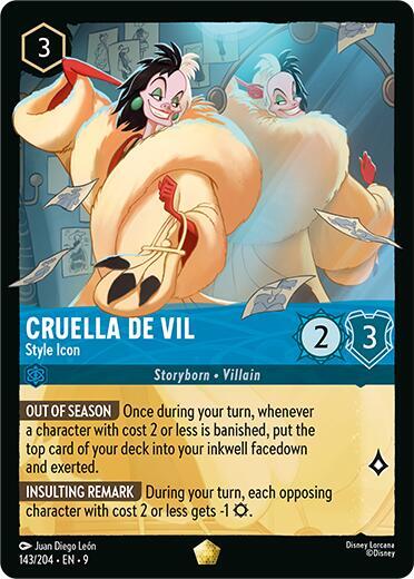 Cruella De Vil - Style Icon Legendary Fabled 143/204 NM (Back)