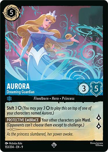Aurora - Dreaming Guardian Super Rare Fabled 153/204 NM (Back)