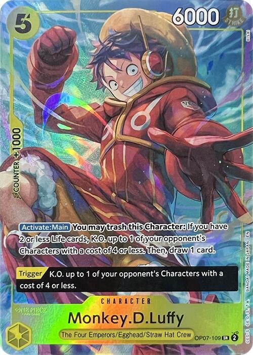 Monkey.D.Luffy (Illustration Box Vol.3) SR One Piece Promotion Cards OP07-109 NM (Back)