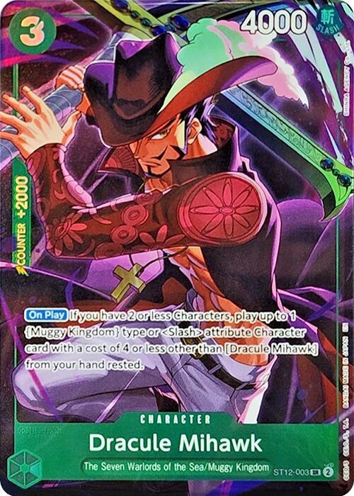 Dracule Mihawk (Illustration Box Vol.4) SR One Piece Promotion Cards ST12-003 NM (Back)