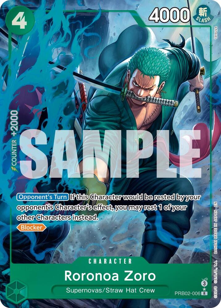 Roronoa Zoro - (Alternate Art) R Premium Booster -The Best- Vol. 2 PRB02-006 NM (Back)