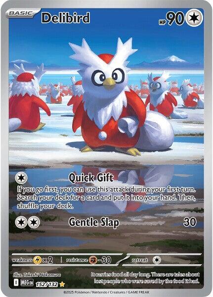 Delibird - Illustration Rare ME01: Mega Evolution 152/132 NM (Back)