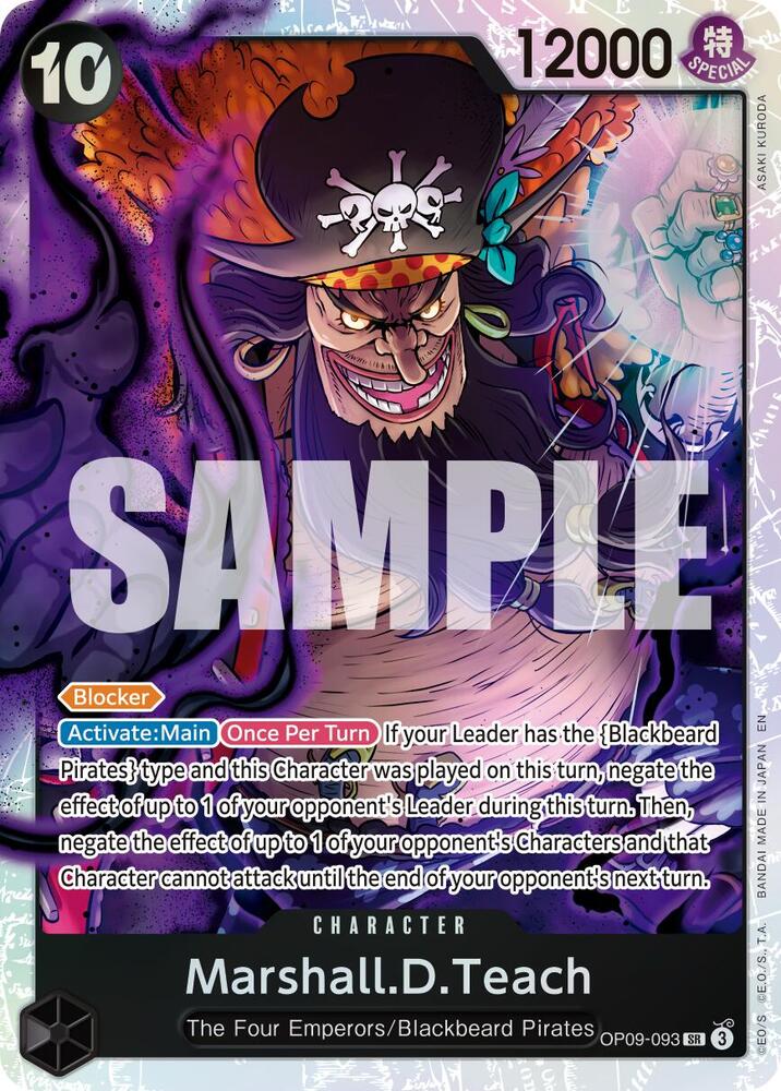 Marshall.D.Teach SR Emperors in the New World OP09-093 NM (Back)