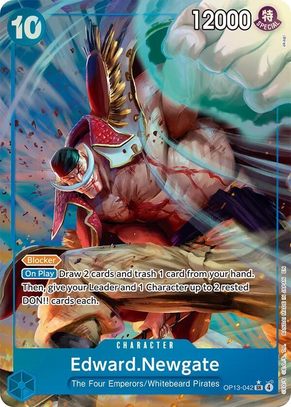 Edward.Newgate (Alternate Art) SR Carrying On His Will OP13-042 NM (Back)