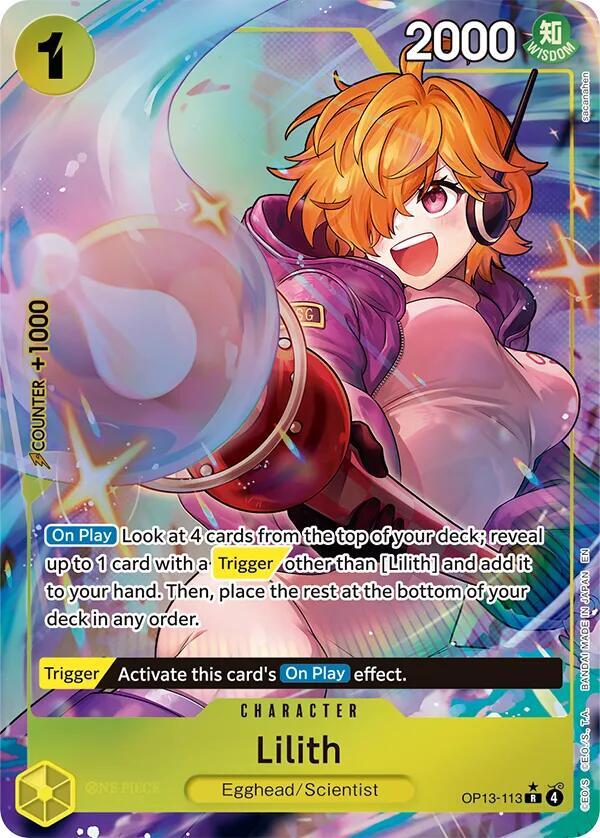 Lilith (Alternate Art) R Carrying On His Will OP13-113 NM (Back)