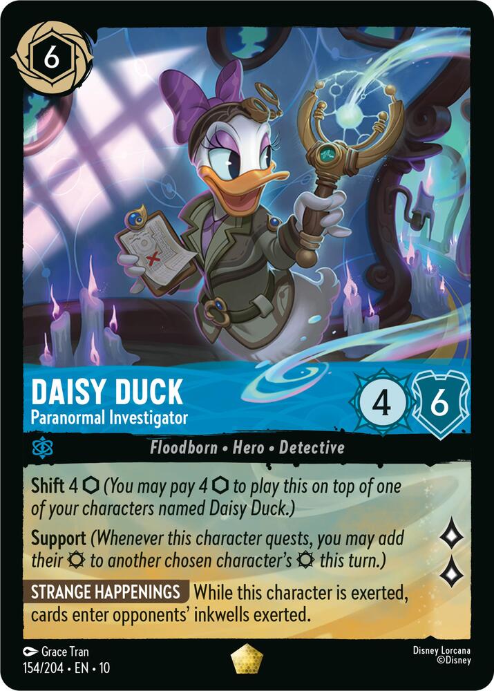 Daisy Duck - Paranormal Investigator Legendary Whispers in the Well 154/204 NM (Back)