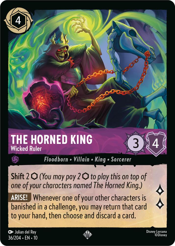 The Horned King - Wicked Ruler Super Rare Whispers in the Well 36/204 NM (Back)