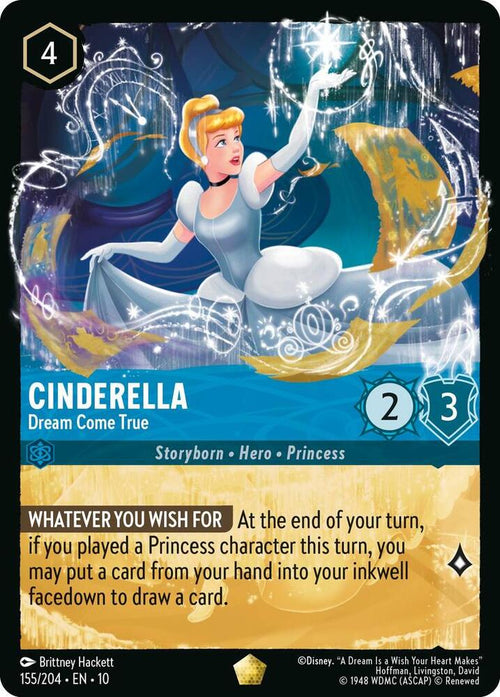 Cinderella - Dream Come True Legendary Whispers in the Well 155/204 NM (Back)