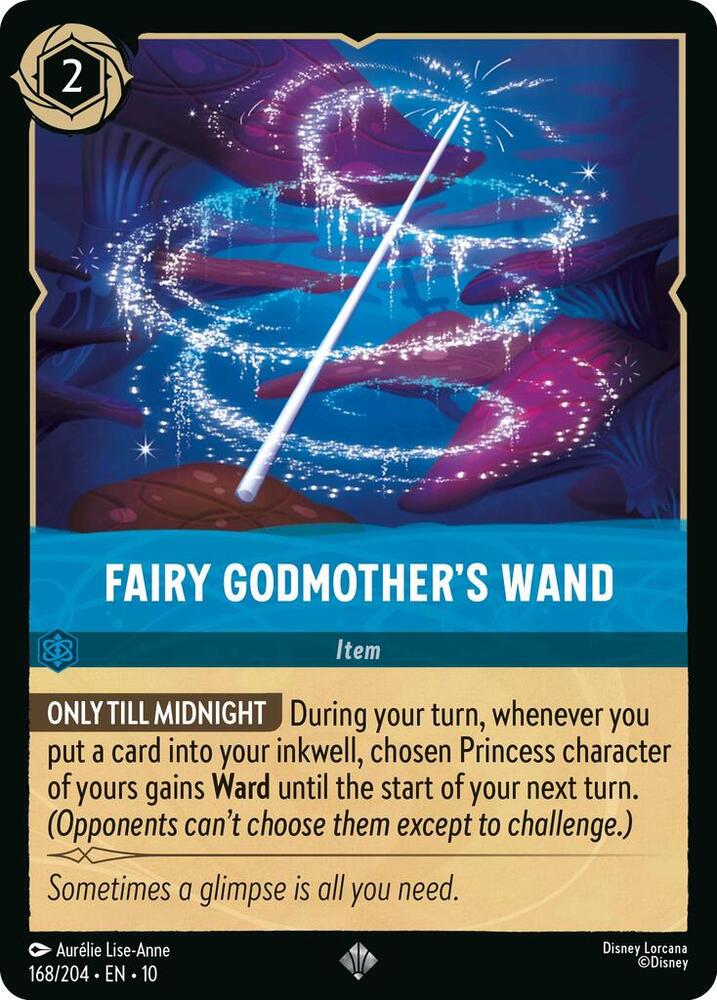 Fairy Godmother's Wand Super Rare Whispers in the Well 168/204 NM (Back)