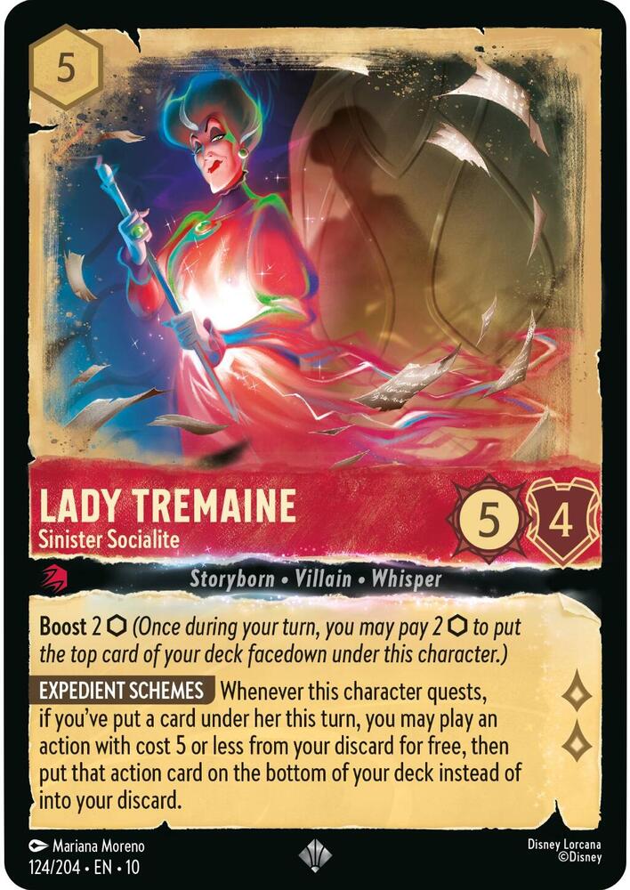 Lady Tremaine - Sinister Socialite Super Rare Whispers in the Well 124/204 NM (Back)