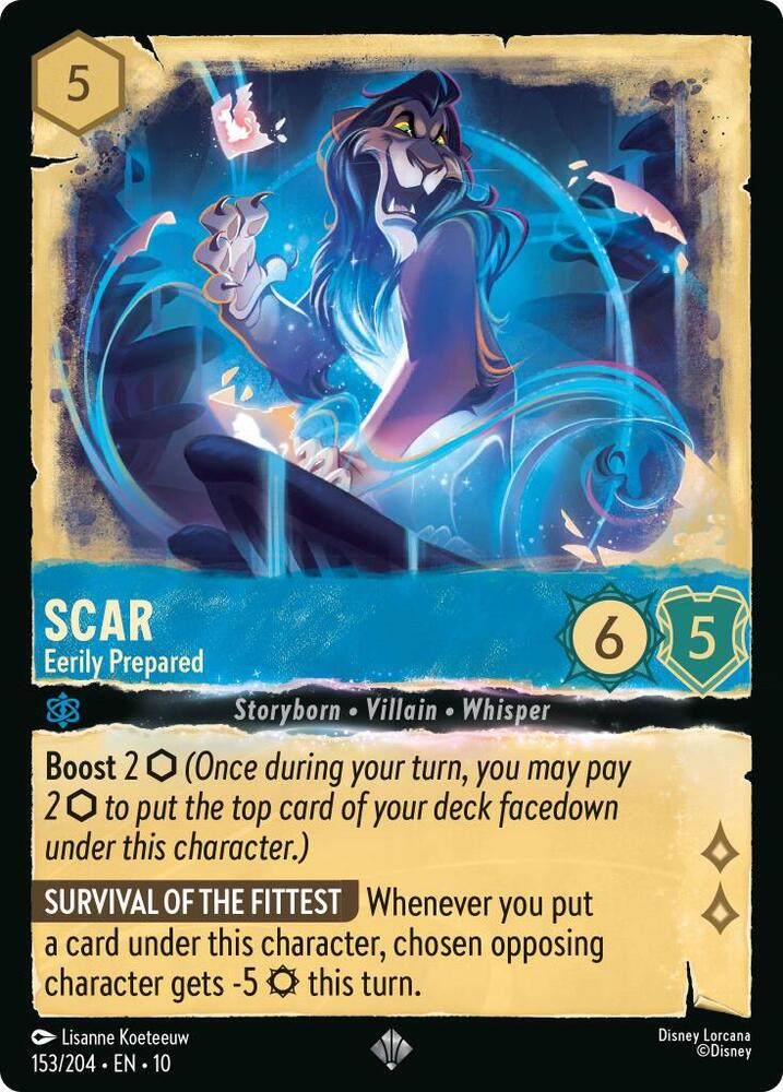 Scar - Eerily Prepared Super Rare Whispers in the Well 153/204 NM (Back)
