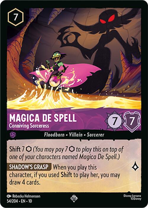Magica De Spell - Conniving Sorceress Super Rare Whispers in the Well 54/204 NM (Back)
