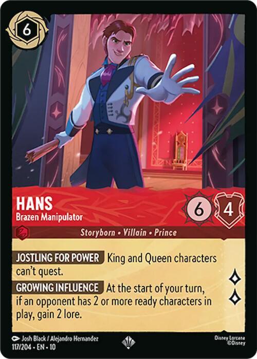 Hans - Brazen Manipulator Super Rare Whispers in the Well 117/204 NM (Back)