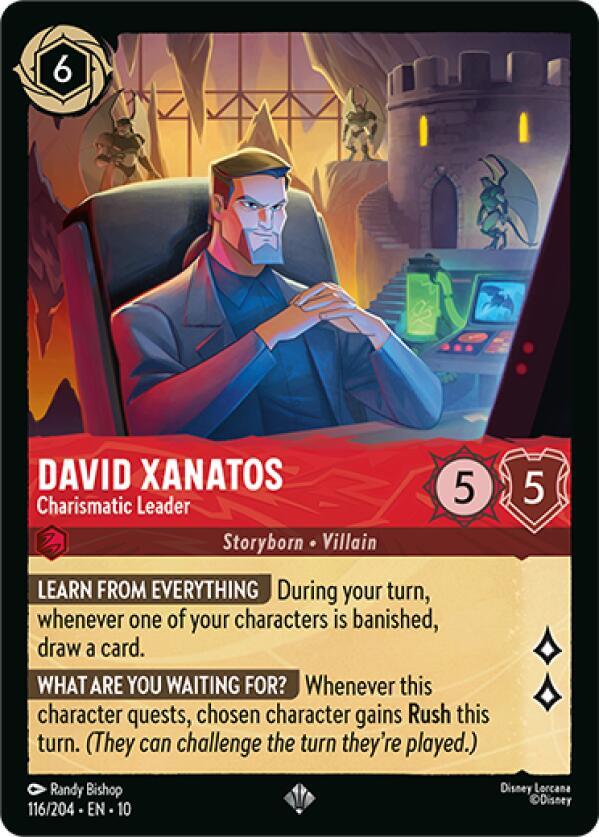 David Xanatos - Charismatic Leader Super Rare Whispers in the Well 116/204 NM (Back)
