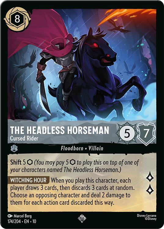 The Headless Horseman - Cursed Rider Super Rare Whispers in the Well 174/204 NM (Back)