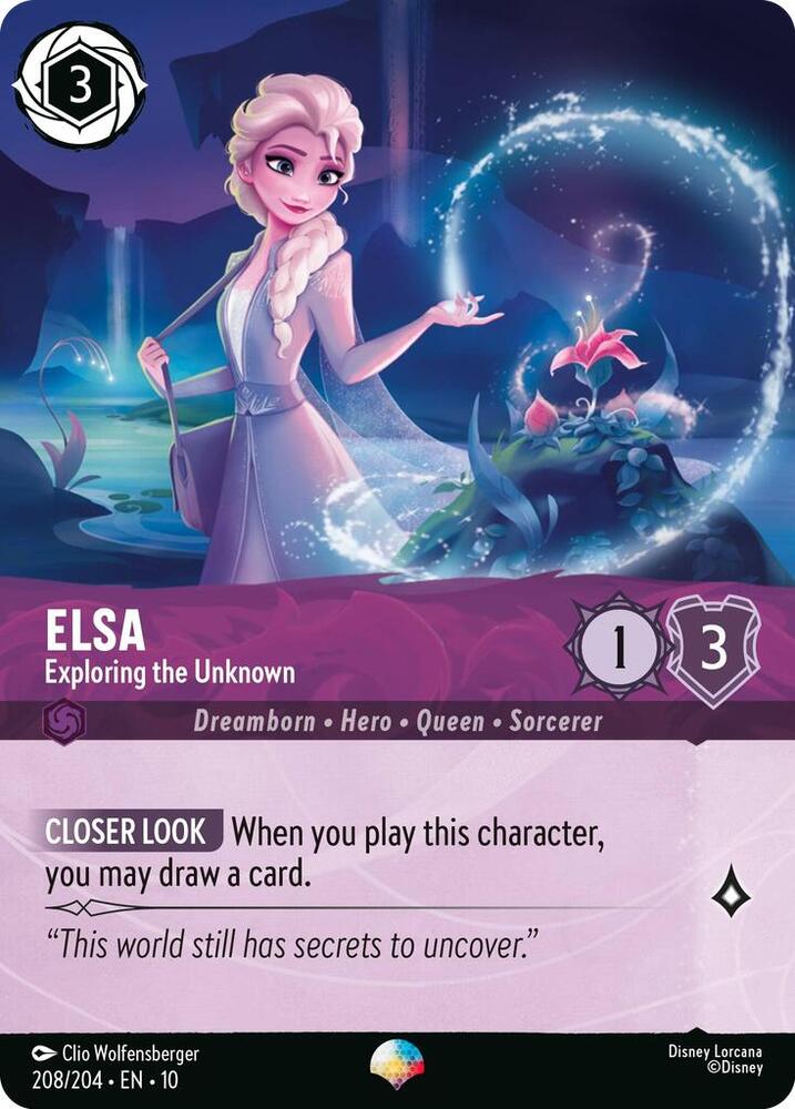 Elsa - Exploring the Unknown (Epic) Epic Whispers in the Well 208/204 NM (Back)