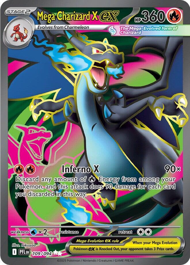 Mega Charizard X ex Ultra Rare ME02: Phantasmal Flames 109/094 NM (Back)