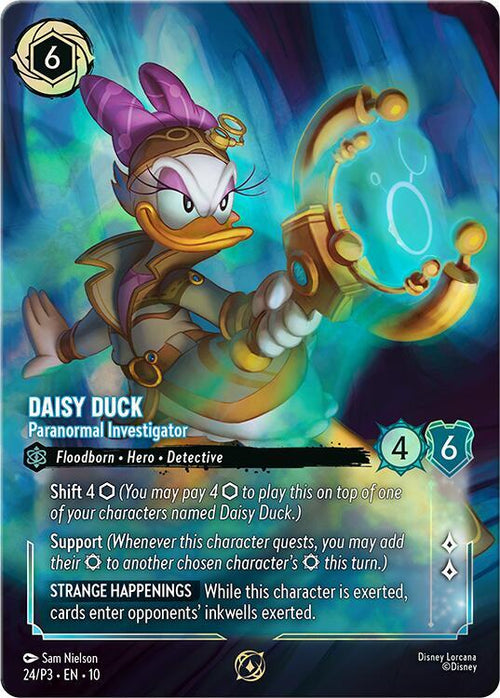 Daisy Duck - Paranormal Investigator (Store Championship) Promo Disney Lorcana Promo Cards 24 NM (Back)