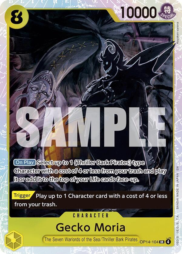 Gecko Moria SR The Azure Sea's Seven OP14-104 NM (Back)