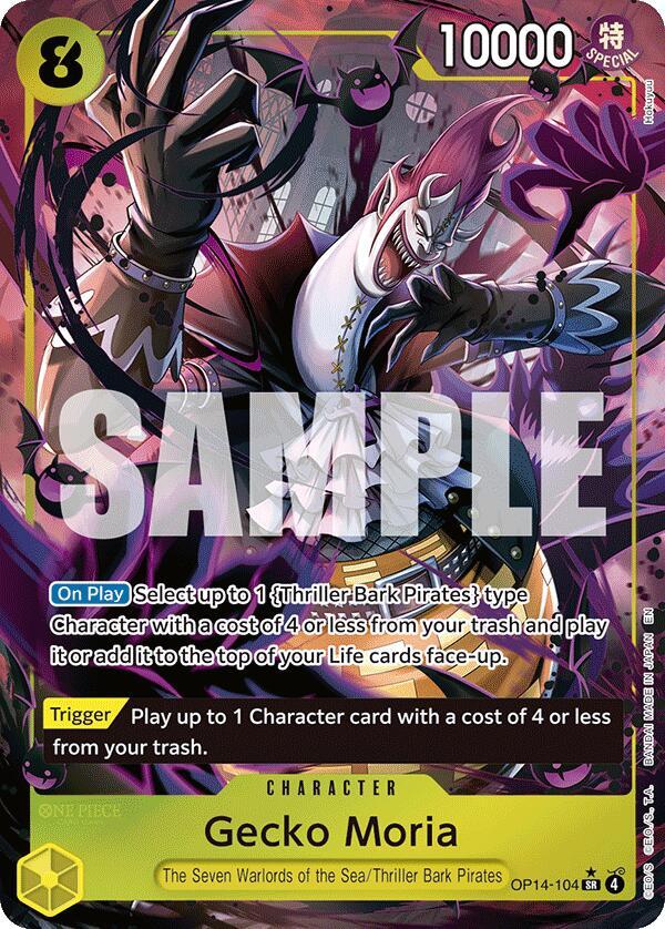 Gecko Moria - (Alternate Art) SR The Azure Sea's Seven OP14-104 NM (Back)