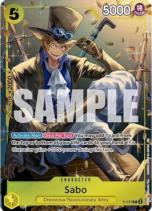 Sabo (Tin Pack Set Vol. 2) PR One Piece Promotion Cards P-073 NM (Back)