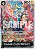 Mr.2.Bon.Kurei (Bentham) SR The Azure Sea's Seven OP14-091 NM (Back)