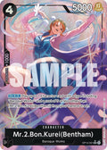 Mr.2.Bon.Kurei (Bentham) (Alternate Art) SR The Azure Sea's Seven OP14-091 NM (Back)