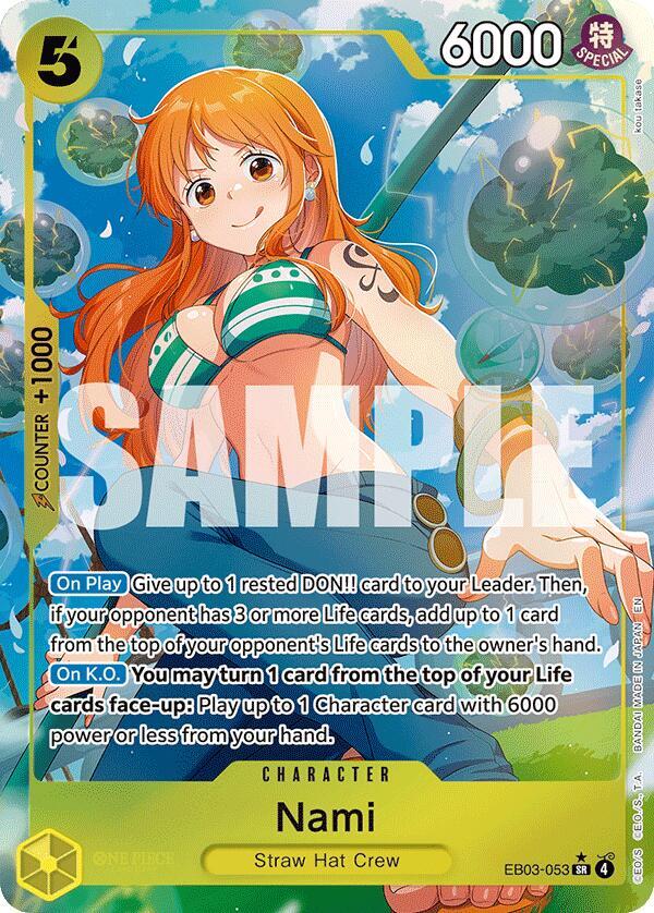Nami (053) (Alternate Art) SR Extra Booster: One Piece Heroines Edition EB03-053 NM (Back)