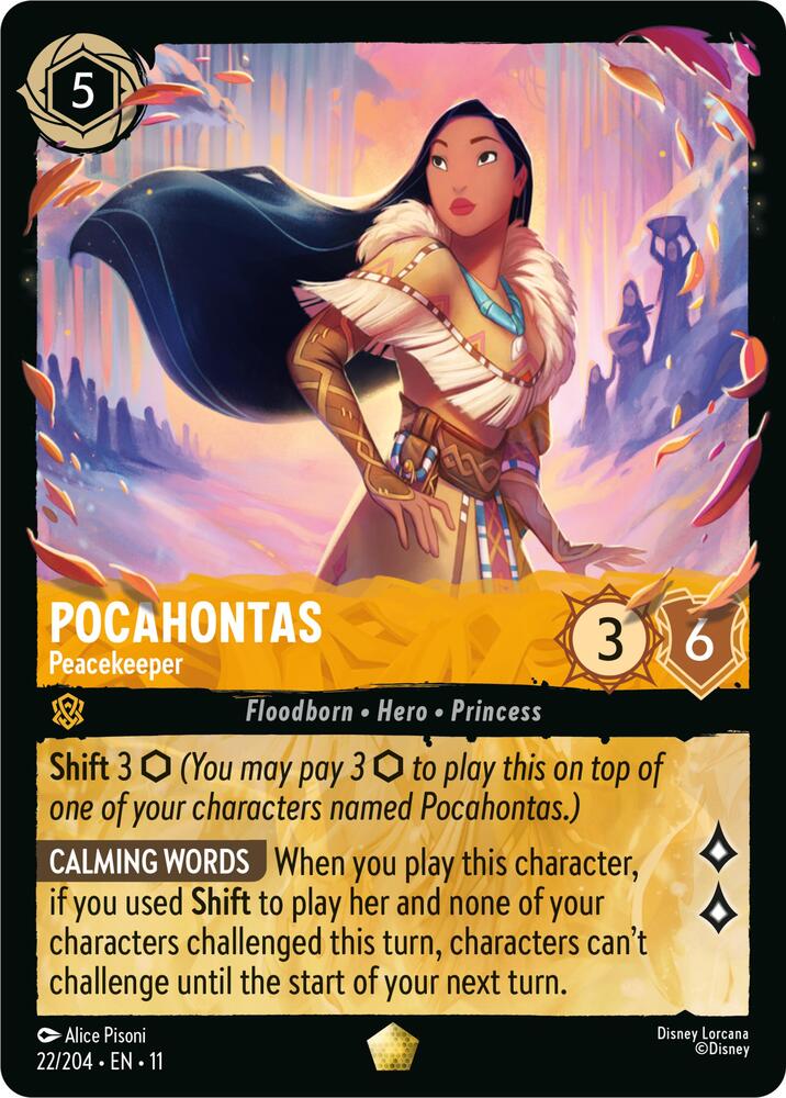Pocahontas - Peacekeeper Legendary Winterspell 22/204 NM (Back)