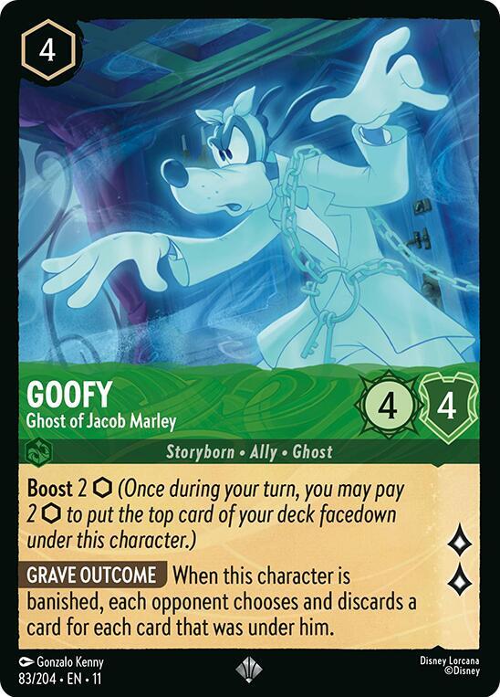Goofy - Ghost of Jacob Marley Super Rare Winterspell 83/204 NM (Back)