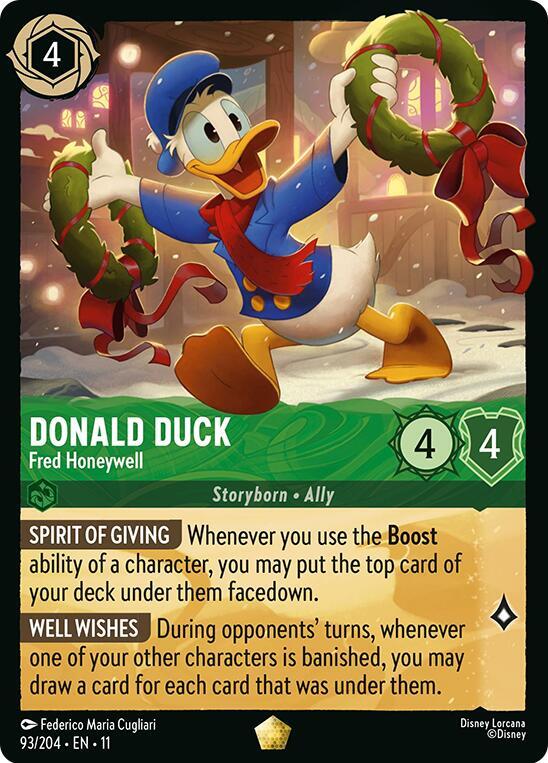 Donald Duck - Fred Honeywell Legendary Winterspell 93/204 NM (Back)