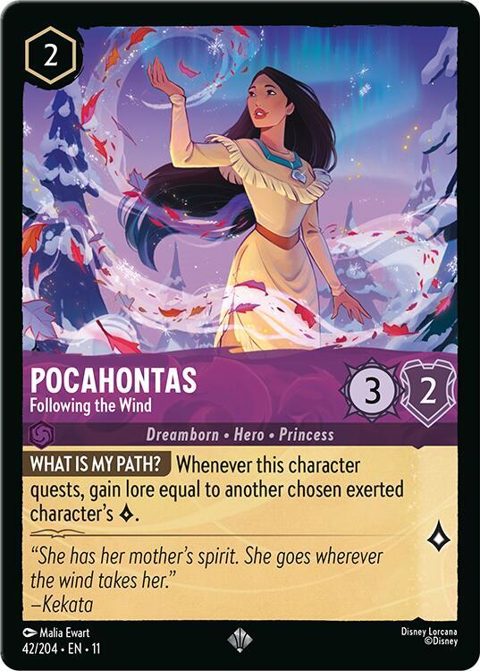 Pocahontas - Following the Wind Super Rare Winterspell 42/204 NM (Back)