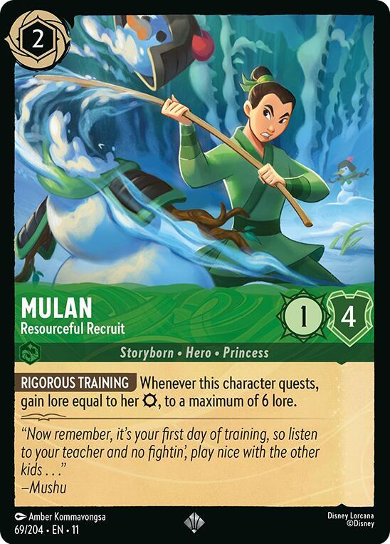 Mulan - Resourceful Recruit Super Rare Winterspell 69/204 NM (Back)
