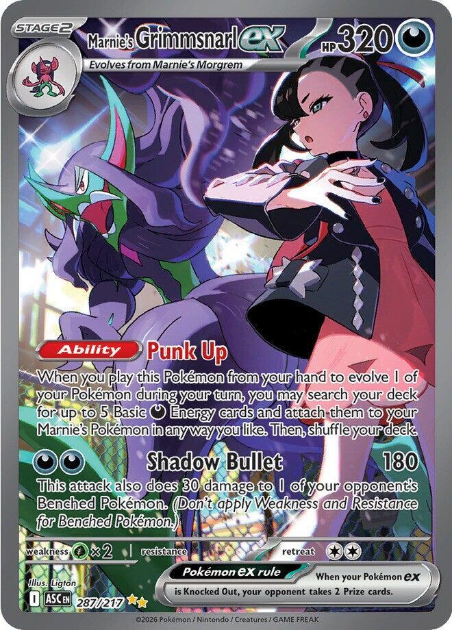 Marnie's Grimmsnarl ex Special Illustration Rare ME: Ascended Heroes 287/217 NM (Back)