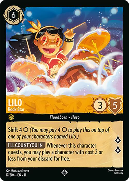 Lilo - Rock Star Super Rare Winterspell 17/204 NM (Back)