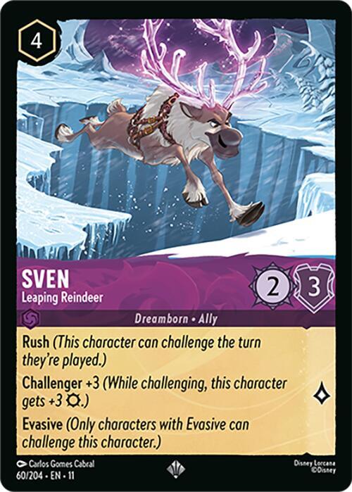 Sven - Leaping Reindeer Super Rare Winterspell 60/204 NM (Back)