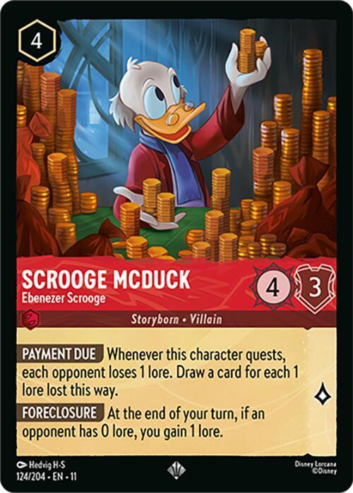Scrooge McDuck - Ebenezer Scrooge Super Rare Winterspell 124/204 NM (Back)