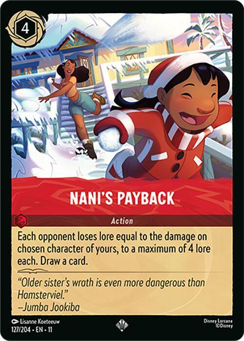 Nani's Payback Super Rare Winterspell 127/204 NM (Back)