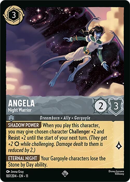 Angela - Night Warrior Super Rare Winterspell 187/204 NM (Back)