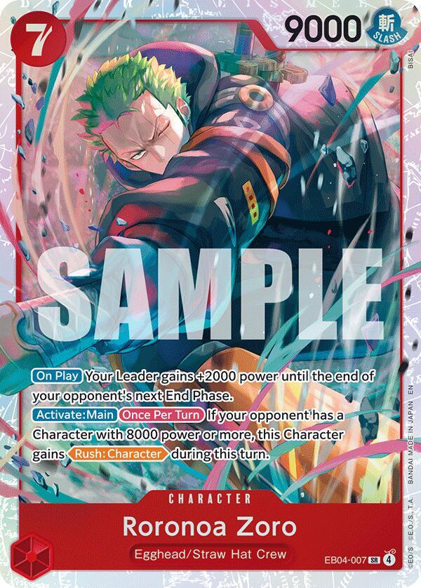 Roronoa Zoro SR Adventure on Kami's Island EB04-007 NM (Back)
