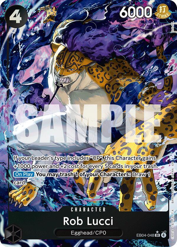 Rob Lucci (Alternate Art) SR Adventure on Kami's Island EB04-048 NM (Back)