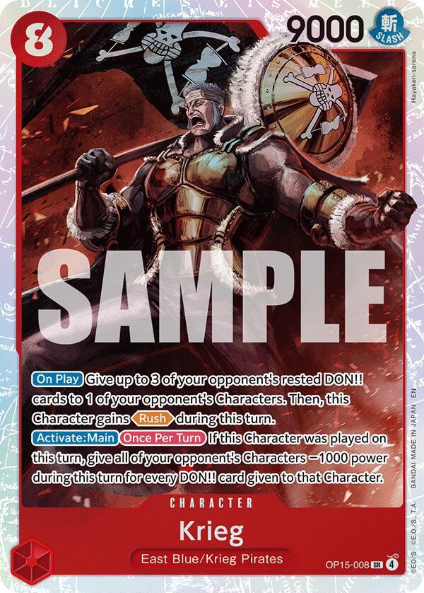 Krieg SR Adventure on Kami's Island OP15-008 NM (Back)
