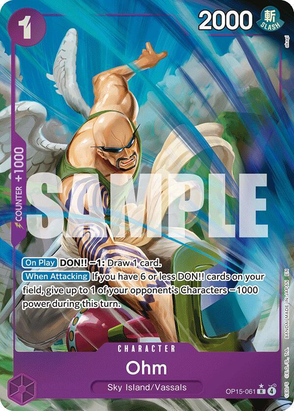 Ohm (Alternate Art) R Adventure on Kami's Island OP15-061 NM (Back)