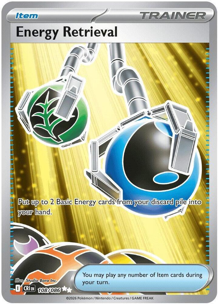 Energy Retrieval Ultra Rare ME04: Chaos Rising 108/086 NM (Back)