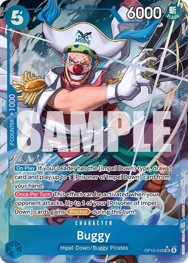 Buggy (048) (Alternate Art) SR The Time of Battle OP16-048 NM (Back)