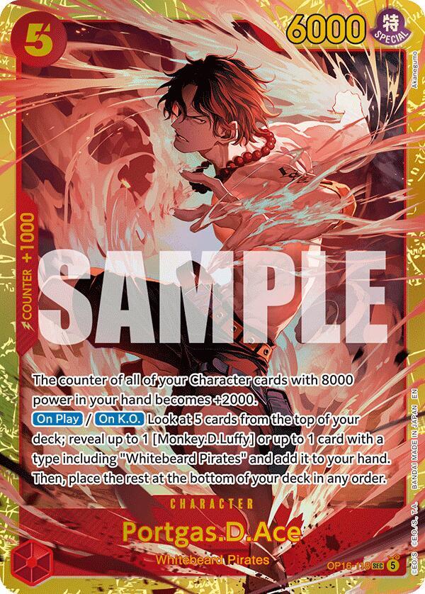 Portgas.D.Ace (118) SEC The Time of Battle OP16-118 NM (Back)