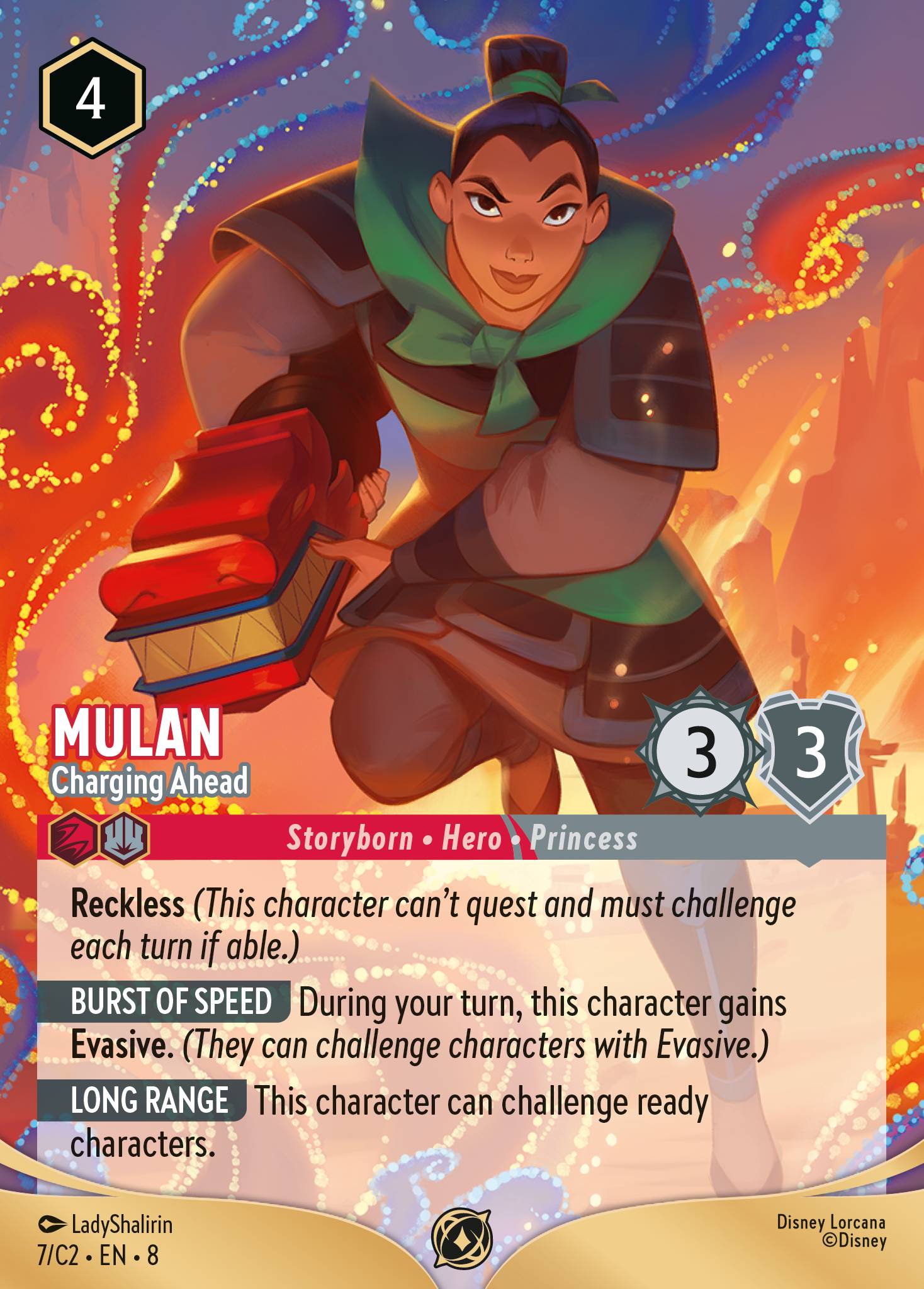 Mulan - Charging Ahead (Foil) Promo Disney Lorcana Promo Cards 3 NM
